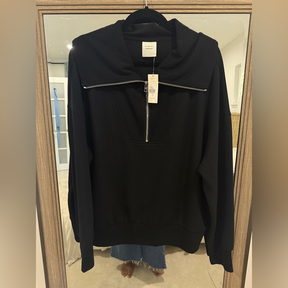 Varley Catherine Black Half-Zip Sweater Size XL